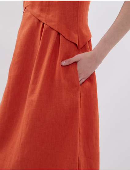 Картинка Сукня міді помаранчева