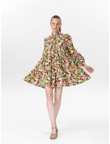 Картинка Коротка сукня з дрібним квітковим принтом