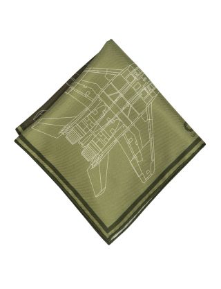 Картинка Шовкова хустина паше "MIG-29" green, 30 х 30 см