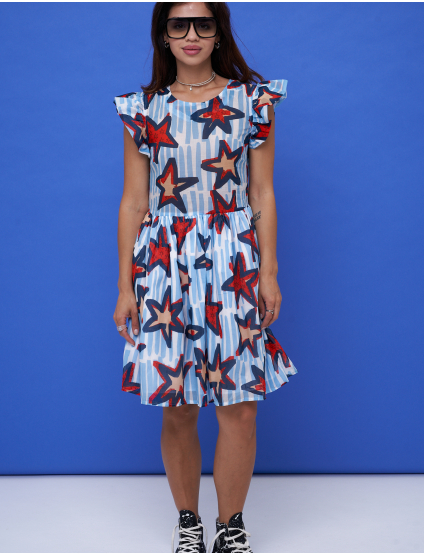 Картинка Синя принтована сукня