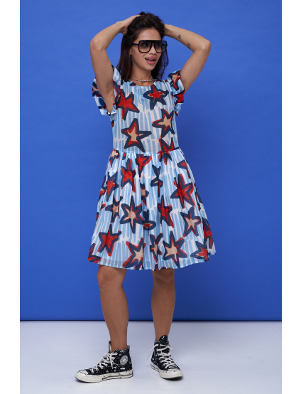 Картинка Синя принтована сукня