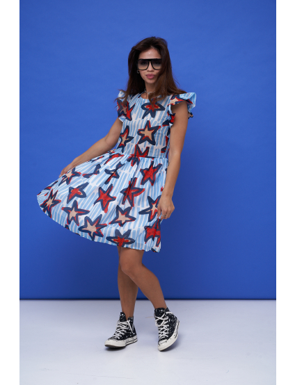 Картинка Синя принтована сукня