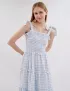 Картинка Сукня міді біло-блакитна