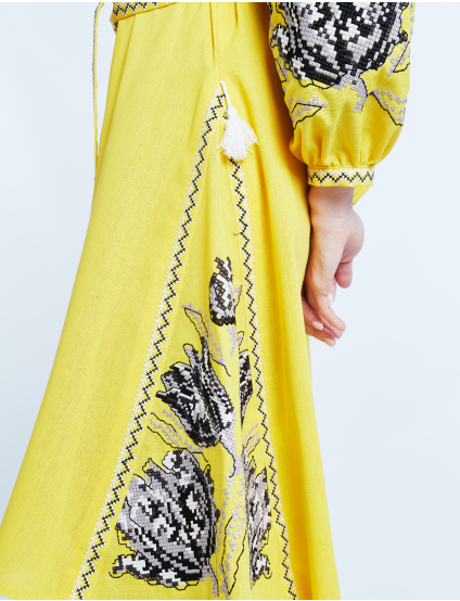 Картинка Вишита сукня жовта 