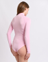 Картинка Боді з довгим рукавом у світло-рожевому кольорі з коміром-стійкою