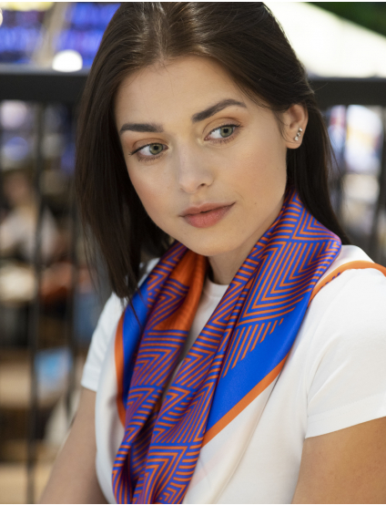 Картинка Хустина "Lines Navy-Orange"