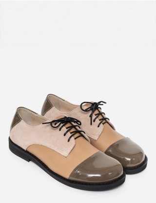 Картинка Туфлі оксфорди з комбінованим дизайном