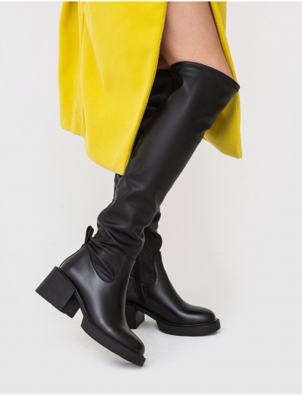 Картинка Соботи чорні шкіряні