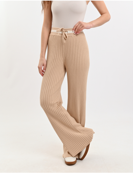 Картинка Брюки бежеві в рубчик