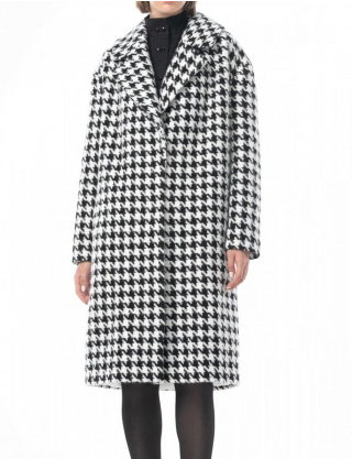 Картинка Пальто вільного крою в сіро-булу гусячу лапку