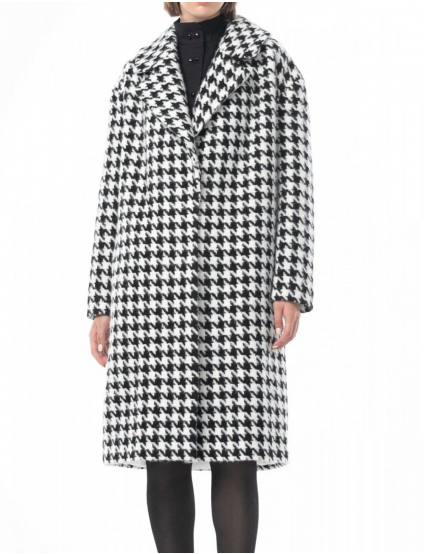 Картинка Пальто вільного крою в сіро-булу гусячу лапку