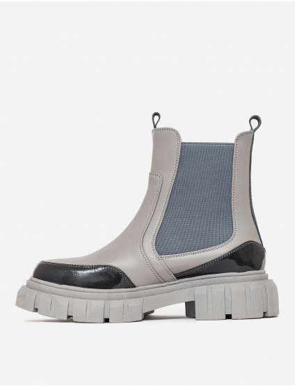 Картинка Черевики сірі шкіряні