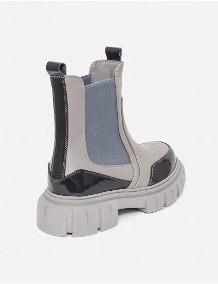 Картинка Черевики сірі шкіряні