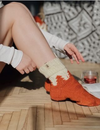 Картинка Помаранчево-білі шкарпетки