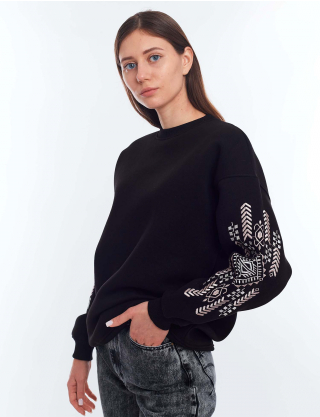 Світшот з вишивкою чорний Картинка Світшот з вишивкою чорний