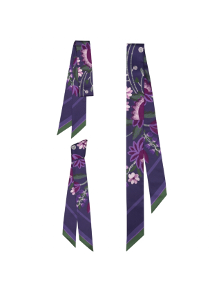 Картинка Стрічка твіллі "Flowers Dark Violet"