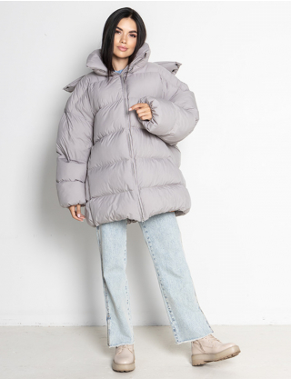 Пуховик світло-сірий Картинка Пуховик світло-сірий