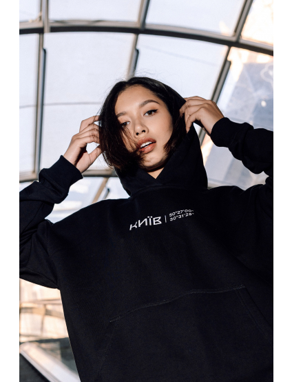 Картинка Худі "Координати Києва" чорне