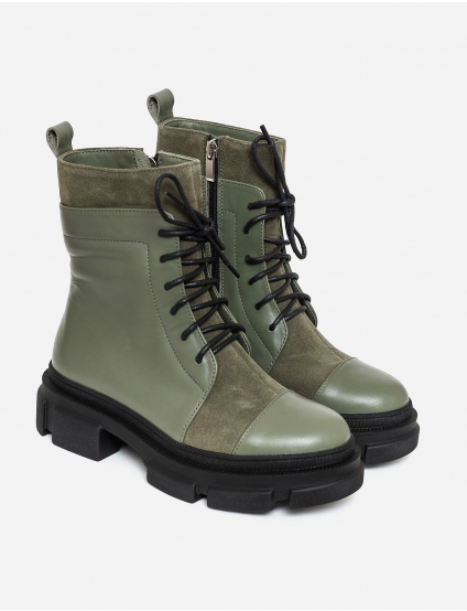 Картинка Черевиик зелені шкіряні