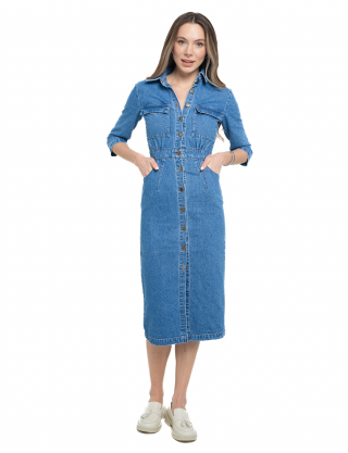 Картинка Сукня міді синя джинсова 