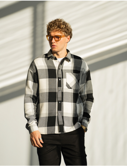 Картинка Сорочка чорна картата