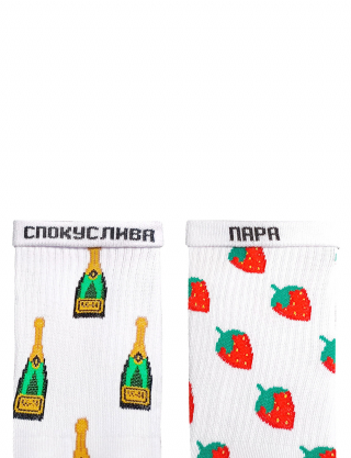 Картинка Шкарпетки "Шампанське-Полуниця" жіночі