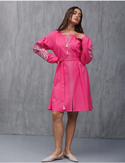 Картинка Вишита сукня рожева