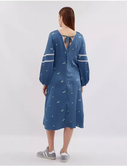 Картинка Сукня міді синя з принтом