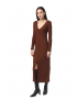 Картинка Сукня коричнева з озрізом