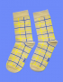 Картинка Шкарпетки бежеві в жовто-синю клітинку