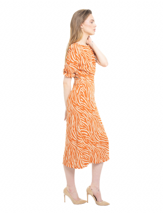 Картинка Сукня помаранчева з принтом