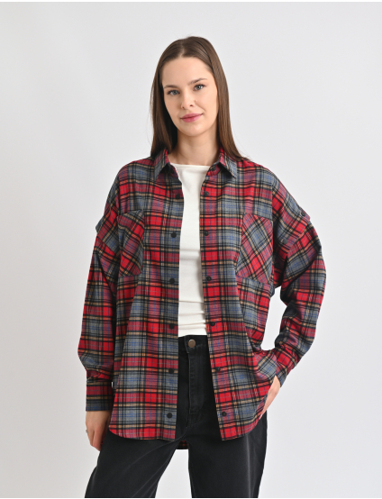 Картинка Сорочка в клітинку червона