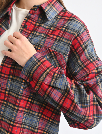 Картинка Сорочка в клітинку червона