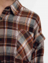 Картинка Сорочка коричнева картата з відстібними рукавами 