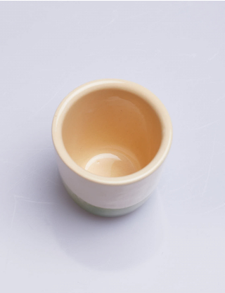 Картинка Чашка керамічна бежево-зелена, 250 мл