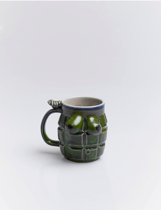 Картинка Чашка темно-зелена керамічна, 300 мл