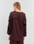 Картинка Блуза шовкова з рюшем на спині коричнева