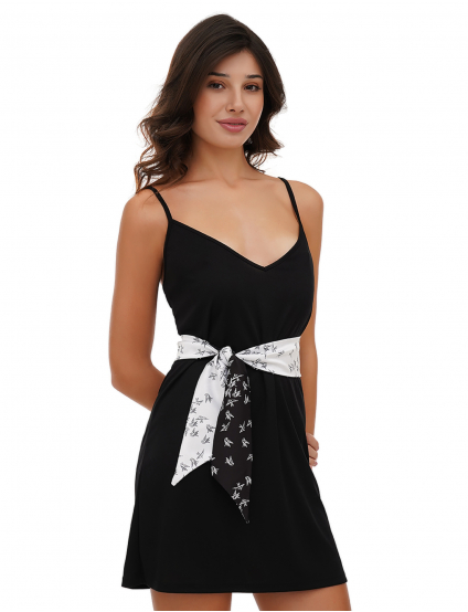 Картинка Хустка-твіллі "Ластівки" чорно-біла