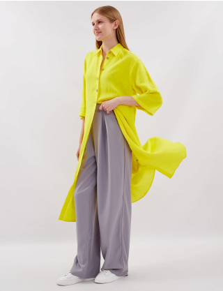 Картинка Сукня-сорочка міді жовта