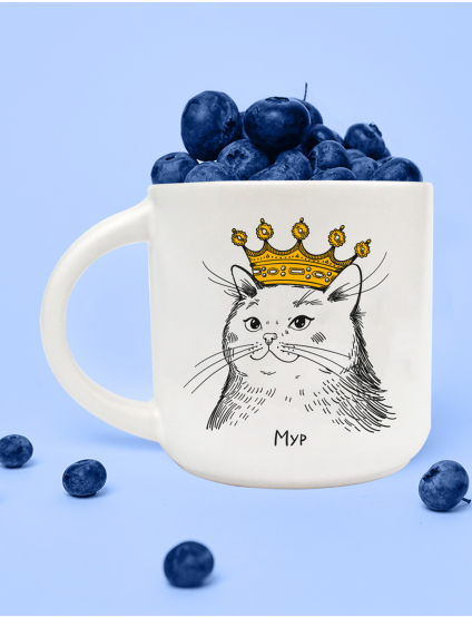 Картинка Чашка «Киця в короні» біла