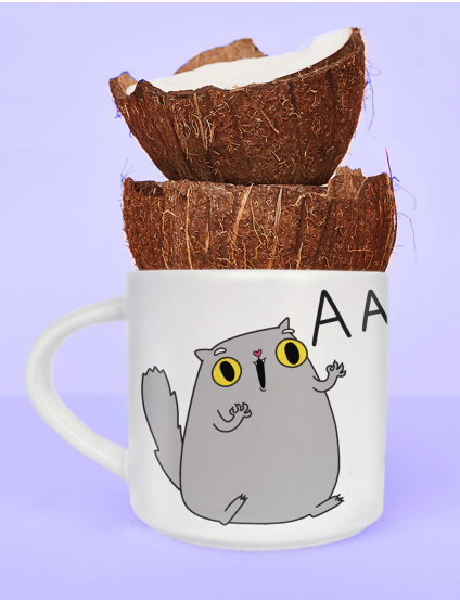 Картинка Чашка «Кіт ААА» білий