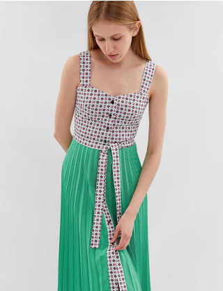 Картинка Сукня міді біло-зелена