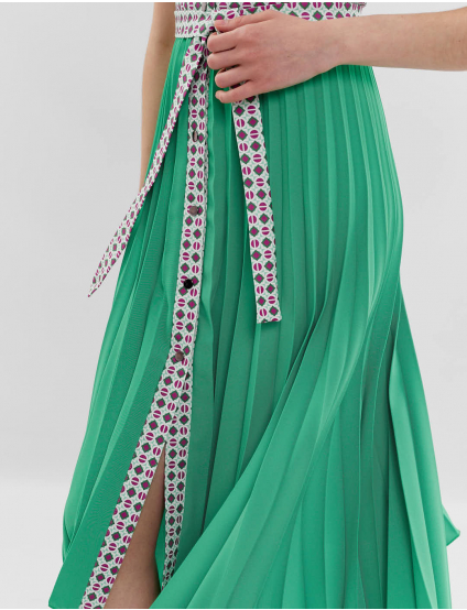 Картинка Сукня міді біло-зелена