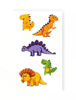 Картинка Набір тимчасових тату "Помаранчеві динозаврики" 