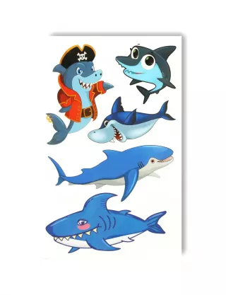 Картинка Набір тимчасових тату "Акули"