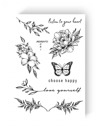 Картинка Набір тимчасових тату Гілочки Choose Happy