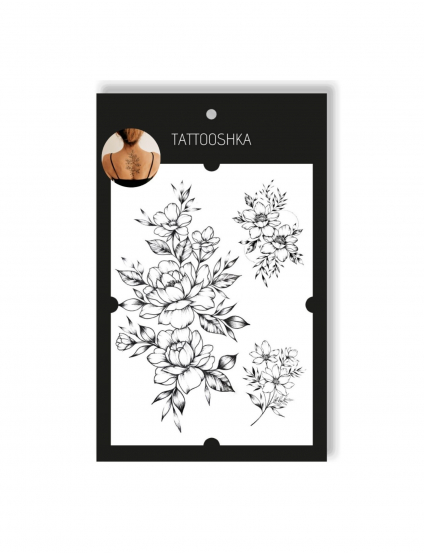 Картинка Набір тимчасових тату з квітами