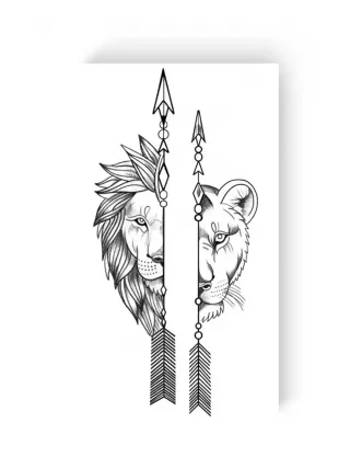 Картинка Набір тимчасових тату "Лев і левиця"