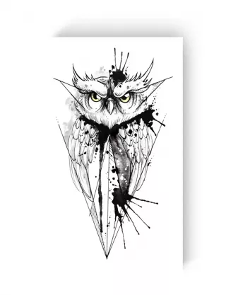 Картинка Тимчасове тату "Графічна сова міні"