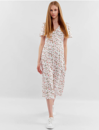 Картинка Сукня "Primavera" міді біла з принтом